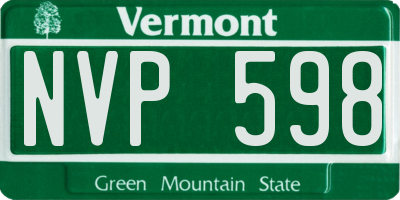 VT license plate NVP598