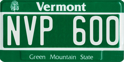 VT license plate NVP600