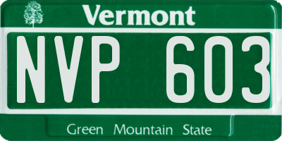 VT license plate NVP603
