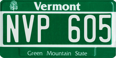 VT license plate NVP605