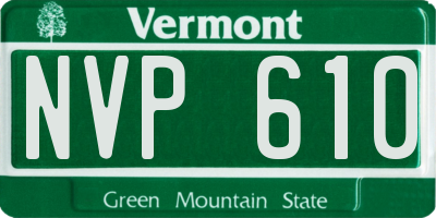 VT license plate NVP610