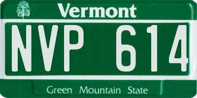 VT license plate NVP614