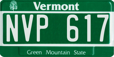 VT license plate NVP617