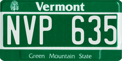 VT license plate NVP635