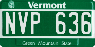 VT license plate NVP636
