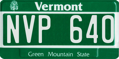 VT license plate NVP640