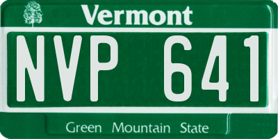 VT license plate NVP641
