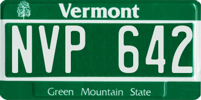 VT license plate NVP642