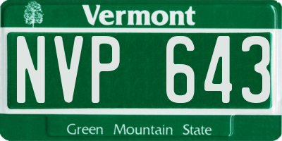 VT license plate NVP643