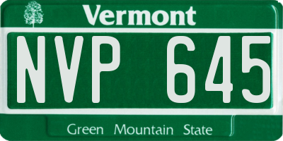 VT license plate NVP645