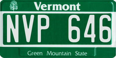 VT license plate NVP646