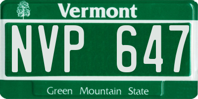 VT license plate NVP647