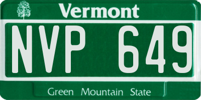 VT license plate NVP649
