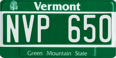 VT license plate NVP650