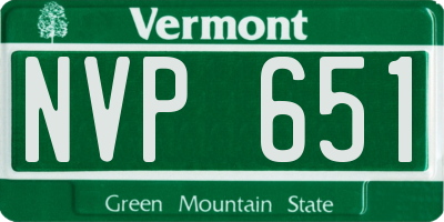 VT license plate NVP651