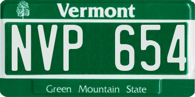 VT license plate NVP654
