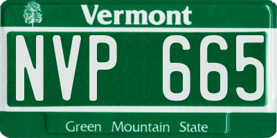 VT license plate NVP665
