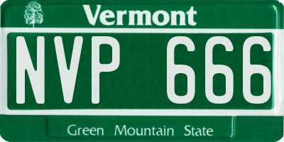 VT license plate NVP666