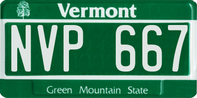 VT license plate NVP667