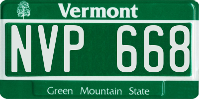 VT license plate NVP668