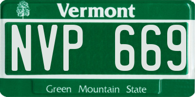VT license plate NVP669