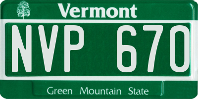 VT license plate NVP670