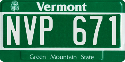 VT license plate NVP671
