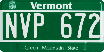 VT license plate NVP672