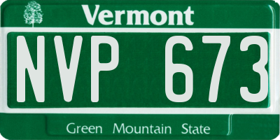 VT license plate NVP673