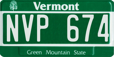 VT license plate NVP674