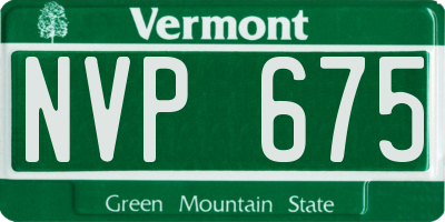 VT license plate NVP675