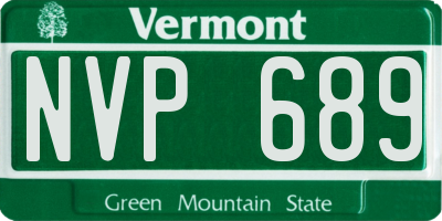 VT license plate NVP689