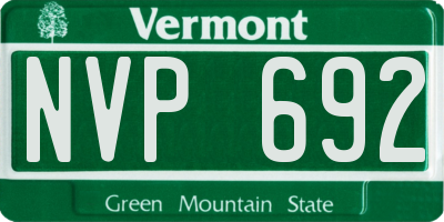 VT license plate NVP692