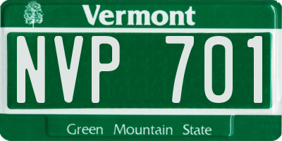 VT license plate NVP701