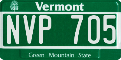VT license plate NVP705