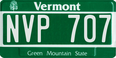 VT license plate NVP707