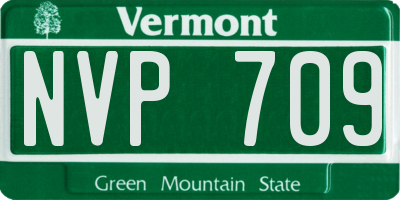 VT license plate NVP709