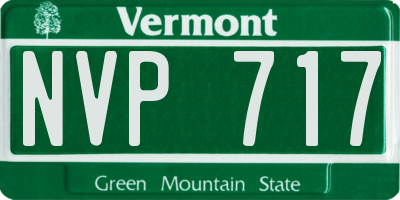 VT license plate NVP717