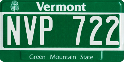 VT license plate NVP722