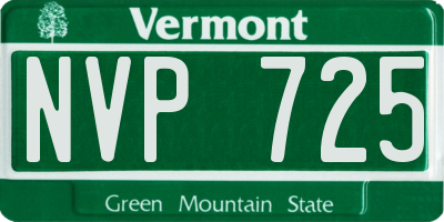 VT license plate NVP725