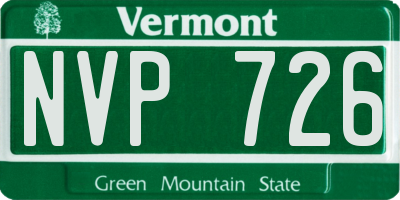 VT license plate NVP726