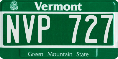 VT license plate NVP727
