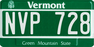 VT license plate NVP728