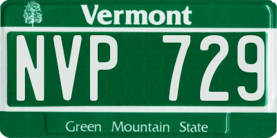 VT license plate NVP729