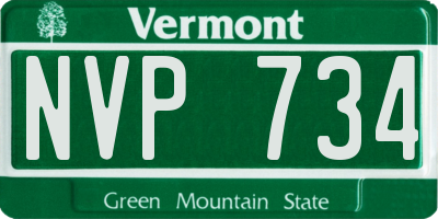VT license plate NVP734