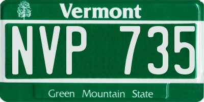 VT license plate NVP735