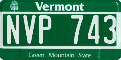 VT license plate NVP743