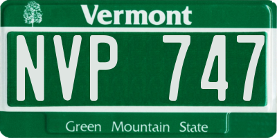 VT license plate NVP747