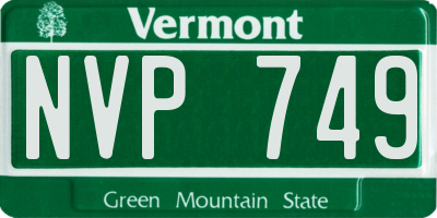 VT license plate NVP749