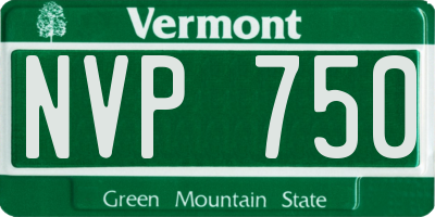 VT license plate NVP750